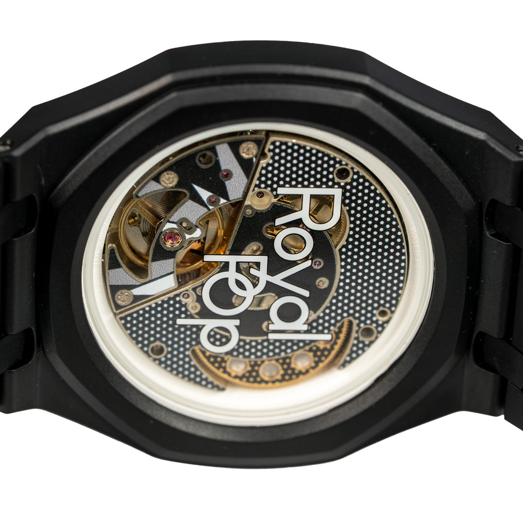 Black Ceramic Watch Strap Band with Ceramic Case Mod Kit For Swatch X AP Royal Pop