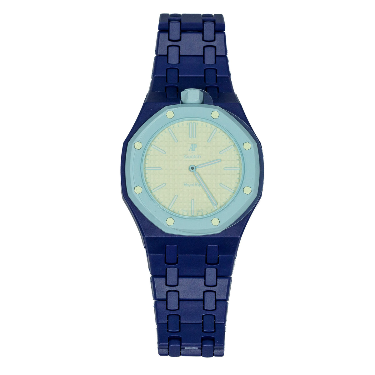 Navy Ceramic Watch Strap Band with Ceramic Case Mod Kit For Swatch X AP Royal Pop