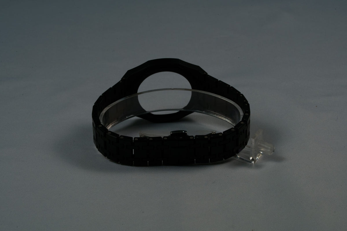Black Ceramic Watch Strap Band with Ceramic Case Mod Kit For Swatch X AP Royal Pop
