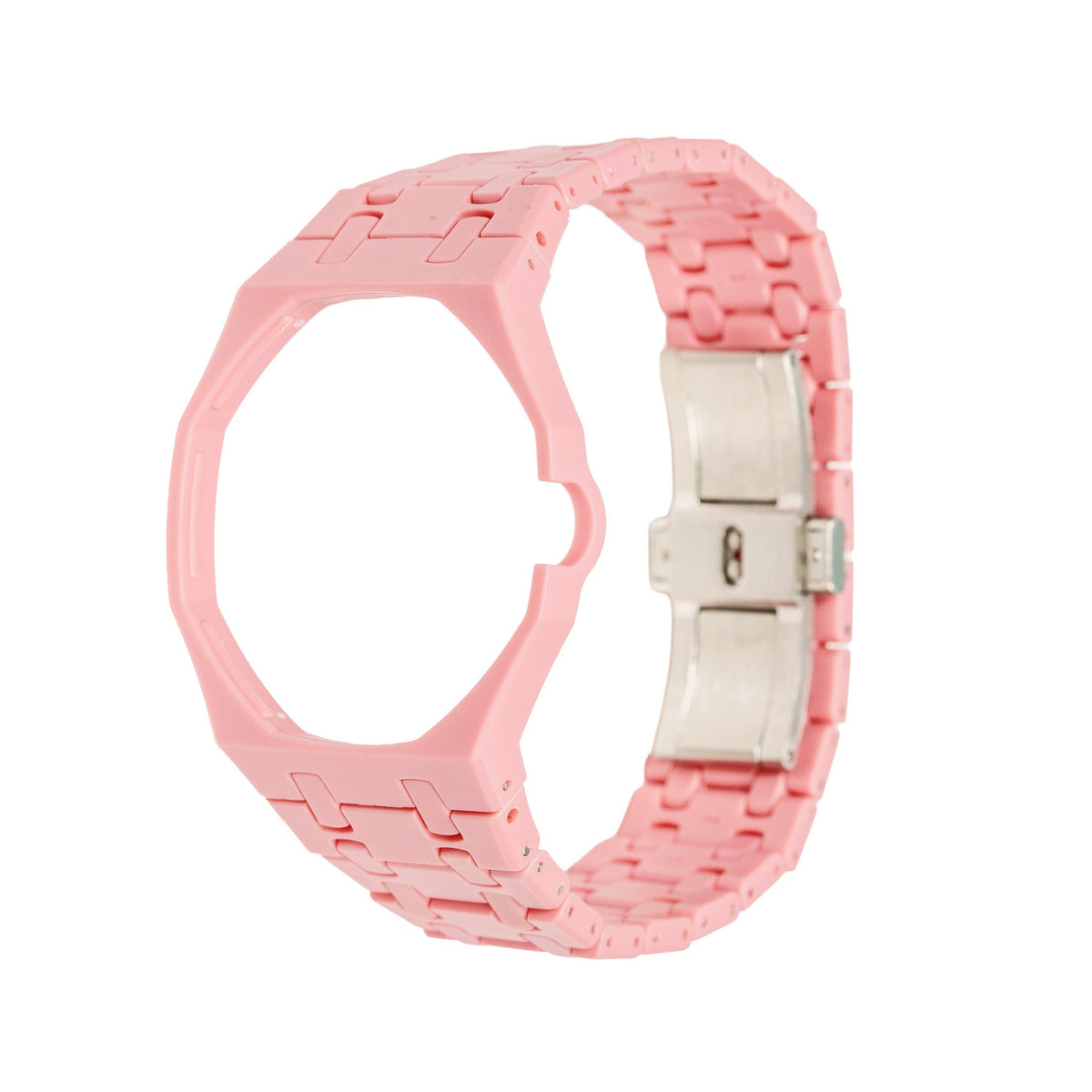 Pink Ceramic Watch Strap Band with Ceramic Case Mod Kit For Swatch X AP Royal Pop