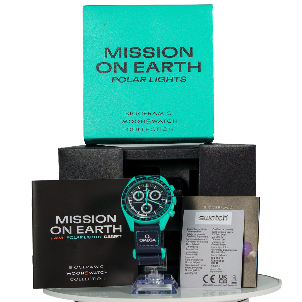 Swatch x Omega Bioceramic Moonswatch Mission On Earth Polar Lights — photo 7