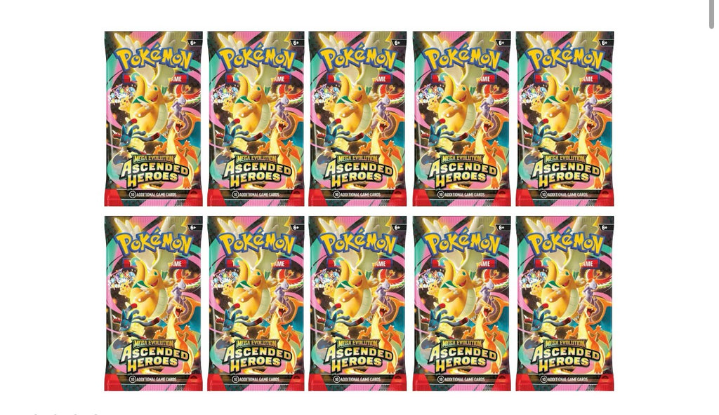 Ascended Heroes Booster Pack 10x Lot