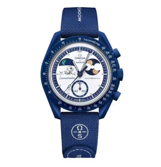 Swatch x Omega Bioceramic Moonswatch Mission To Earthphase Moonshine Snoopy Gold (Corn Moon) — photo 1