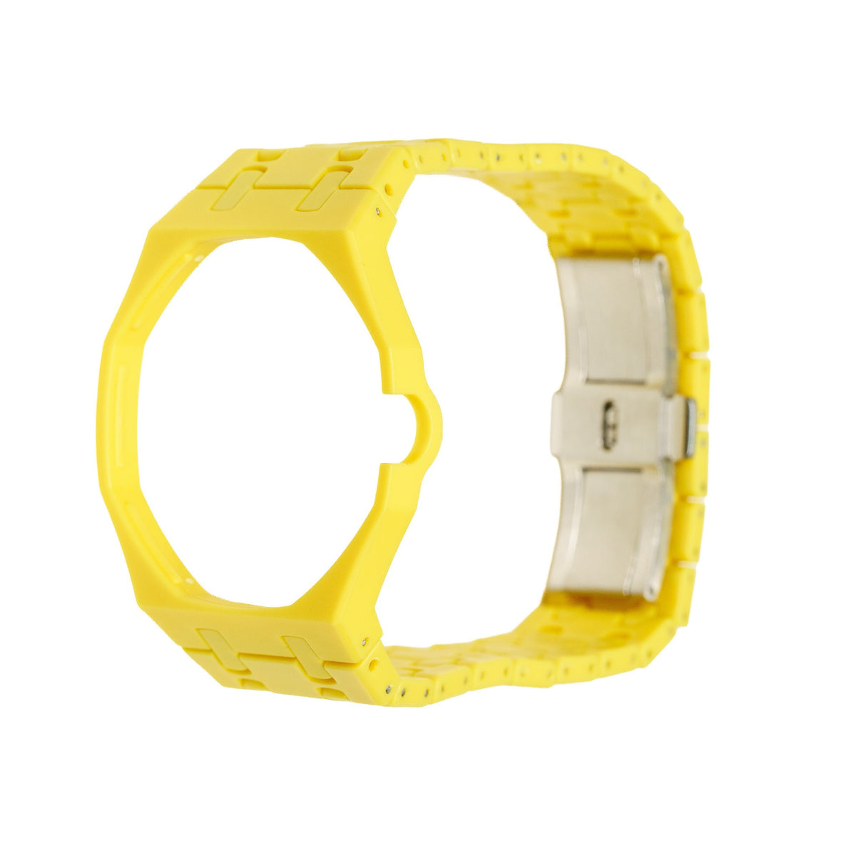 Yellow Ceramic Watch Strap Band with Ceramic Case Mod Kit For Swatch X AP Royal Pop