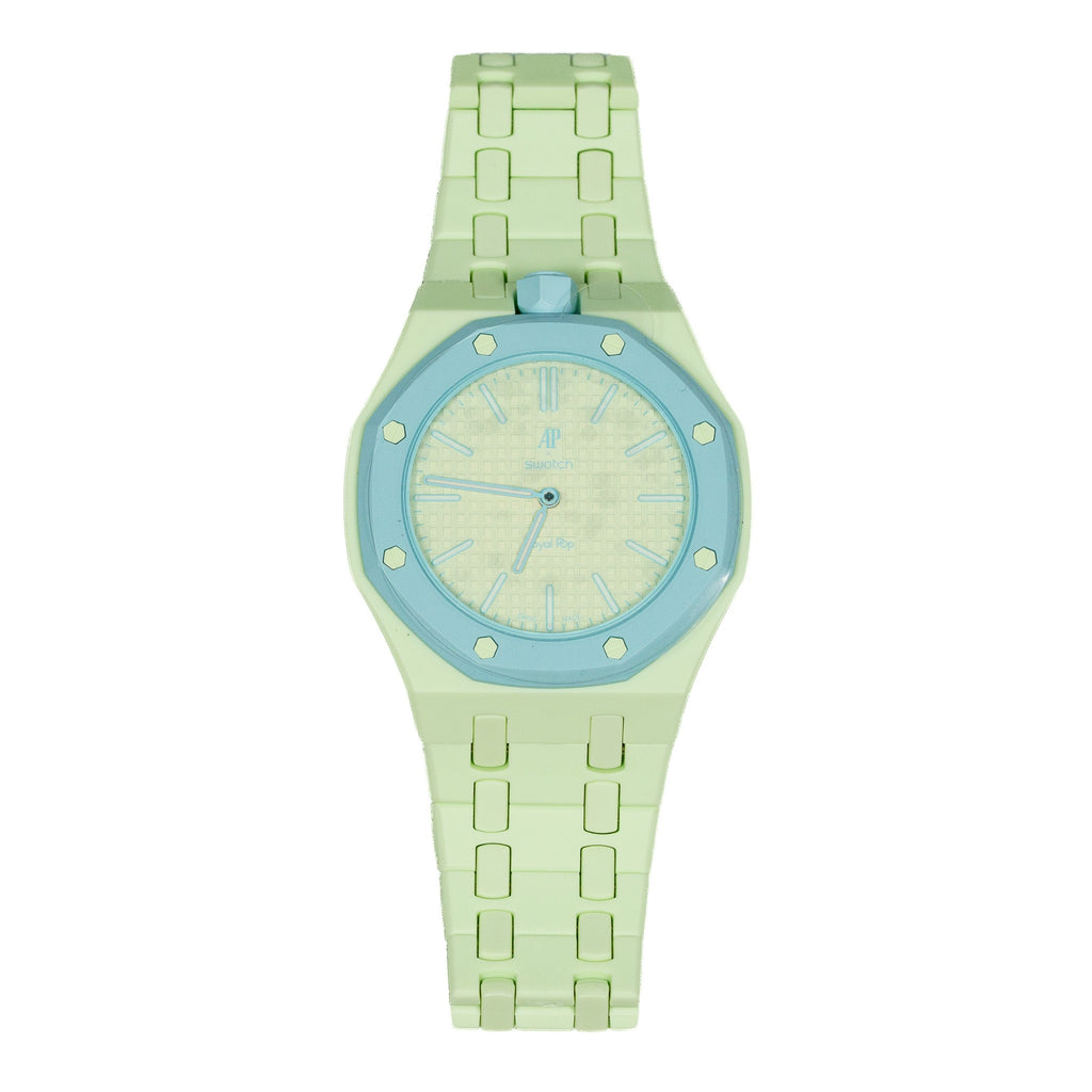 Mint Ceramic Watch Strap Band with Ceramic Case Mod Kit For Swatch X AP Royal Pop