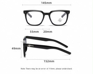 Anti-Blue-Light Square Glasses — black