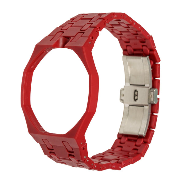 Red Ceramic Watch Strap Band with Ceramic Case Mod Kit For Swatch X AP Royal Pop