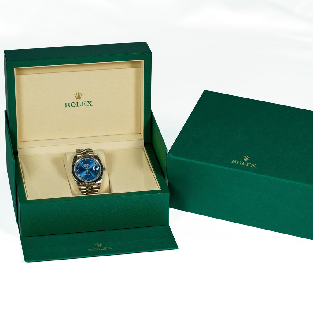 2026 Never Worn Rolex Datejust 41 Blue Roman Dial Fluted Bezel Steel Bracelet