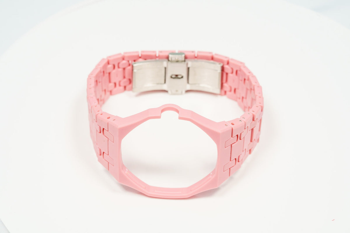 Pink Ceramic Watch Strap Band with Ceramic Case Mod Kit For Swatch X AP Royal Pop