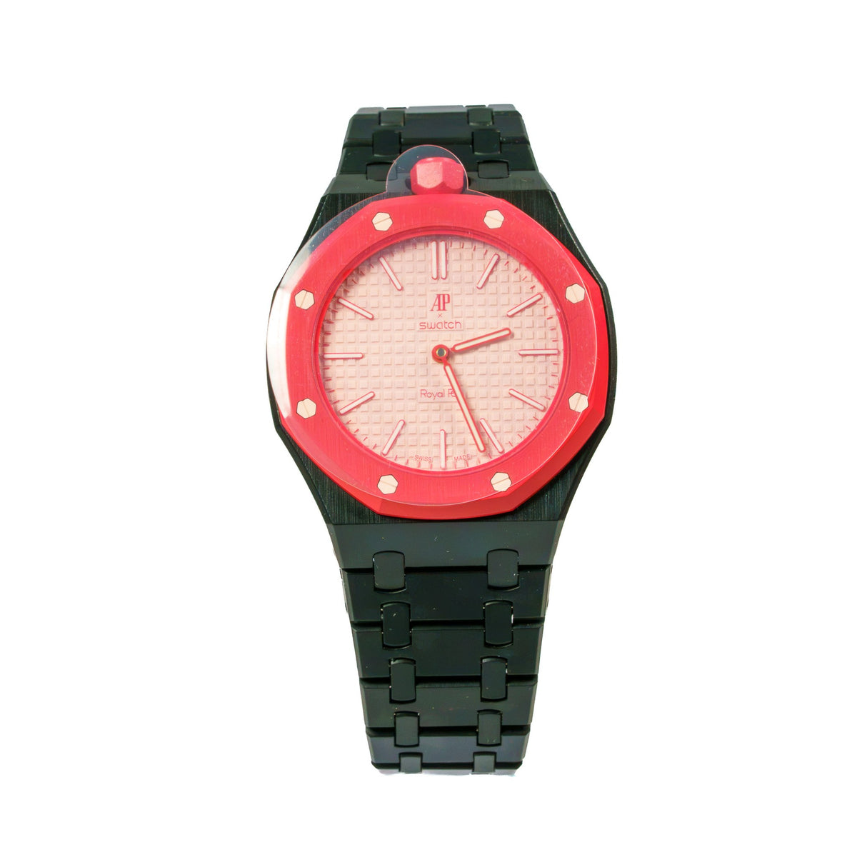 Black Ceramic Watch Strap Band with Ceramic Case Mod Kit For Swatch X AP Royal Pop