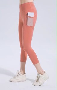 High-Waisted Pocket Leggings — coral