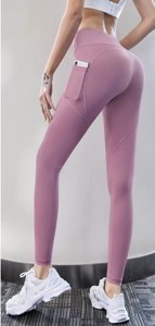 High-Waisted Pocket Leggings — mauve