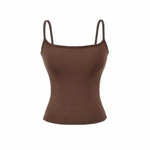 Ribbed Cami Tank — brown