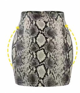 Snake Print Faux Leather Skort