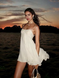 Strapless Ruffle Mini Dress